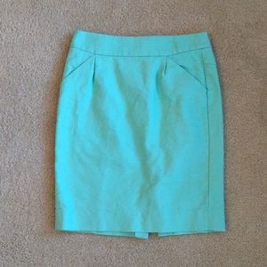 Teal pencil Skirt from J.Crew with pockets, size 2